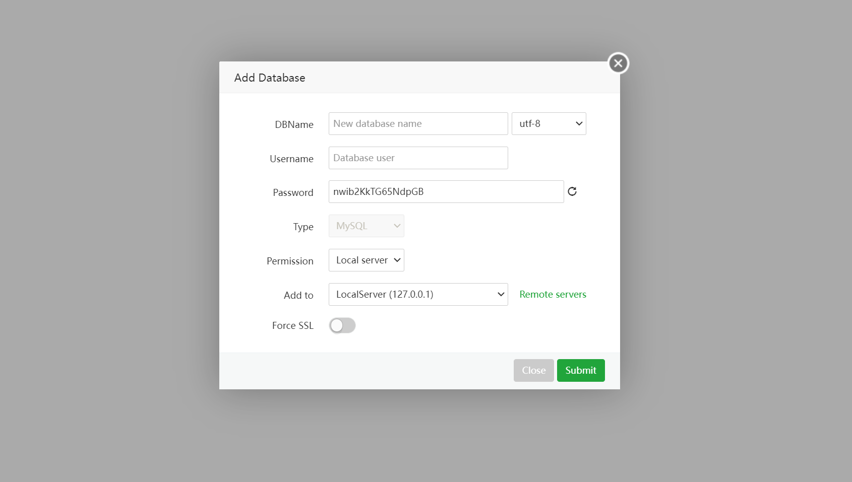 Create database